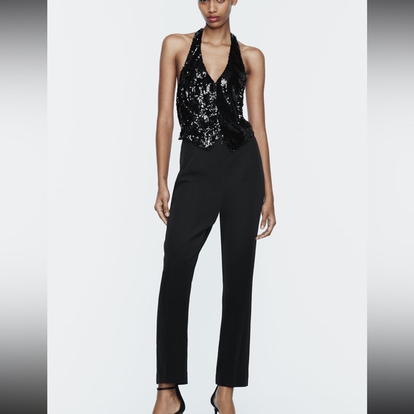 Zara sequin vest jumpsuit - Picture 6 of 13